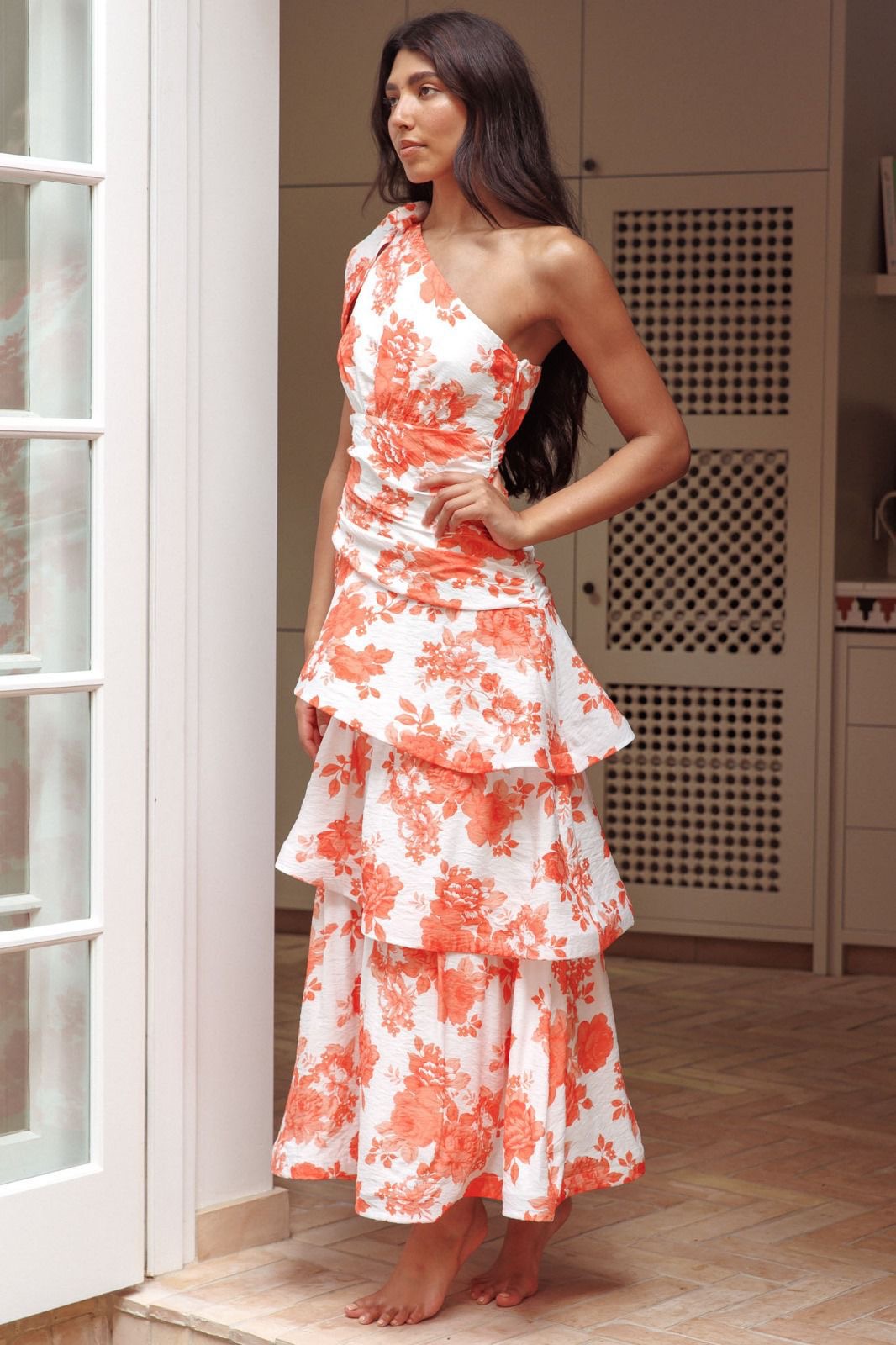Vestido Flores Naranja